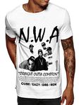 Swag Point Hip Hop T-Shirt - Funny Vintage Street wear Hipster Parody (L, NWA Poster)