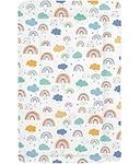 Baby Nursery Waterproof Soft Padded Changing Mat Raised Soft Edges Easy Wipe Clean Nappy Change Pad Cute Lovely Animal Design for Girl Boy (Rainbows & Clouds)