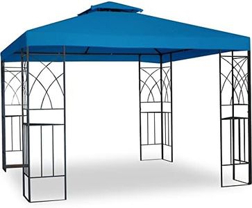10' X 10' Replacement Gazebo Canopy Top - Gazebo Cover UV30 Waterproof 200g Canvas for Outdoor Garden Patio Pavilion Sun Shade (Color : Blue, Size : 2-Tier)