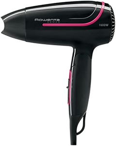 Rowenta Nomad Asciugacapelli, Asciugacapelli da Viaggio Compatto e Pieghevole, 1600 W, 2 impostazioni di Temperatura/Velocità, Anello di aggancio, Concentratore, CV3323