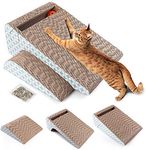 LotFancy Cat Scratcher Cardboard, Removable Cat Scratching Pad with Ball, 2-in-1 Corrugated Cat Scratch Lounge Sofa Refill, Catnip Included