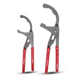 TOOLEAGUE Oil Filter Wrench Set,9"&12" Oil Filter Pliers,Oil Filter Removal Tools for Most Cars,Trucks,Engine Filters(2 Pcs)