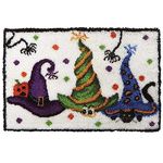 Latch Hook Kits, Large Latch Hook Rug Kit for Adults Halloween Hat Latch Hook Kits with Printed Canvas 34X23 Inch(86X58cm)