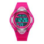 SKMEI Girls Pink Digital Watch 50m Water Resistant with Stopwatch Alarm Perfect for Ages 5-13