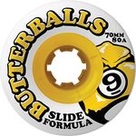 Sector 9 Top Self Butter Balls Slide Wheels, White, 70mm 80A