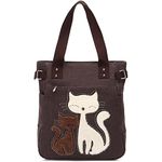 KAUKKO Women Canvas Handbag Shoulder Bag Cat Big Tote Bag