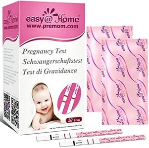 Easy@Home 20 x Pregnancy Test Strips for Early Detection 10 MIU/ml, Fertility Test Kit, 20 HCG Tests