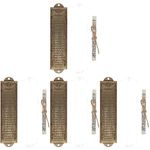 Kosher Scroll Set of 4 Vintage Mezuzah with Scroll, Metal Mezuza Plaque for Outside Door Jewish Hannukah Blessing - Bronze Metal Blessing Mezuzah