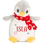 Personalised Penguin Soft Toy with Name, 1st Christmas Gift, First Xmas Present, Personalised New Baby Gift, Newborn Baby Gift, Baby Boy, Baby Girl, Custom Teddy Bear, Keepsake, Baby Shower Gift