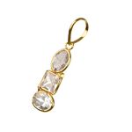 Slayinbyneelima 14k Hallmark Gold Snowdrop Pendant for Girls & Women (White Polki Stones)