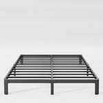 Hunlostten 10in High King Bed Frame No Box Spring Needed, Heavy Duty King Platform Bed Frame with Round Corners, Easy Assembly, Noise Free, Black