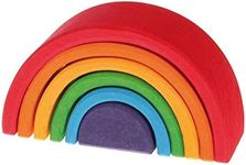 Grimm'S Small (Mini) 6-Piece Rainbow Nesting Wooden Blocks Stacker, "Elements" Of Nature: Air