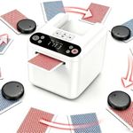 LAETENIN Automatic Card Dealer Machine with 4 Remotes,for 1-3 Decks,12 Players, Rechargeable Card Dealing Machine, 360°/180° Deal, Built-in Gameplays, Portable Card Dealer for Bridge,UNO & More T1-W