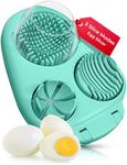 CraftyCrocodile Egg Slicer for Hard Boiled Eggs - 3 Slice Modes Egg Cutter, Heavy Duty, Stainless Steel Dicer - Kitchen Chopper Tool for Strawberry, Mushroom, Grape, Cherry Tomato - Mint Green