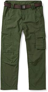 OCHENTA Boy's Quick Dry Pull on Cargo Pants for Big Kids Youth Outdoor Hiking Fishing Scout Army Green Tag 180-12-13Y