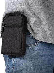 Moteen Sacchetto Clip da Cintura, Borsa da Uomo per Cellulari, 6.3 pollici Borsello Sport Borsetta Portafoglio Campeggio Viaggio Telefono Case Custodia, per Apple iPhone SE, Nero
