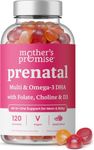 Prenatal Vitamin Gummies with DHA | Vegan Prenatal Vitamins for Women with Omega 3, Methylfolate, Choline & D3, Pregnancy Vitamins for Fetal Development | Gummy Multivitamin Supplement, 120 Count