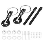 Hood Pin Lock Kit, Universal Aluminum Bonnet Hood Pins Lock Hood Pin Lock Latch Kit Black for Racing Sport Car Car Interior and Exterior Modification Bonnet pins