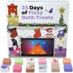 Enfusia Bath Bombs Advent Calendar - 25 Days of Fizzy Bath Treats - Handmade in USA - Natural, Relaxing Bath Bombs - Bath Bomb Gift Set for Kids, Teens & Women - Enjoy Blissful Baths Every Day