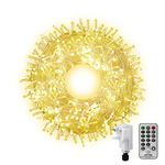 100M 600LED Long Christmas Fairy Lights Outdoor Lights Mains Powered, Outside Fairy Lights Garden Tree Lights Plug In Waterproof with Remote, Timer, 8 Modes for Indoor Halloween Decor(Warm White)