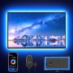 Nexillumi Led Strip Lights For 43''-55'' Tv With Remote App Control Led Tv Backlight Color Changing Rgb Led Strip Usb Powered (App Control+ Remote, 9.8 Feet + 3.4 Feet Corner Cords)