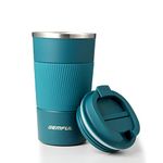 GEMFUL Stainless Steel Travel Hot Drinks Coffee Cup Leakproof Screw Top Mug for Home Office 380ml