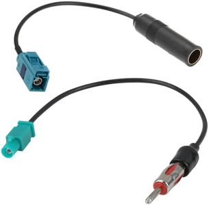 Wonvify Lot de 2 câbles adaptateurs universels pour antenne Radio FM AM stéréo de Voiture, câble de connecteur Fakra Z mâle et Femelle vers DIN, pour autoradio stéréo HD, Lecteur multimédia CD