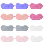 12 Pack Plush Eye Mask, Soft Satin Eye Mask For Sleeping, Eye Covers Sleeping Blindfold Furry Eye Cover for Girls and Adult Eye Protection (Multi-color)