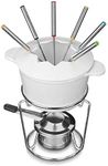 Cuisinart FP-115WS 13-Piece Cast Iron Fondue Set, White