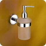 EASYHOME FURNISH Liquid soap Dispenser Holder for Bathroom handwash Dispenser soap Dispenser for wash Basin 29(Chrome Finish,Anti-Rust)(304 Stainless Steel and Glass)