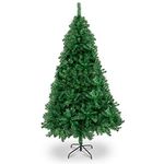 6ft Christmas Tree, Artificial Xmas Christmas Tree with 550 Tips, Solid Metal Legs, Christmas Decorations for Indoor Outdoor 1.8m