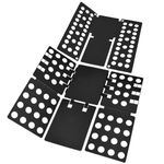 Geniusidea Shirt folding Board 2PCS Mini Kid and Adult Tshirt Folding Board t Shirt Folder Durable PP Plastic Fold into a Uniform Size Laundry Room Tool Wardrobe Organizer, Black