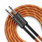 Urbanphonics Professional Premium Quality Instrument Lead Cable for Electric Guitar, Bass Guitar & Keyboard - Braided Tweed - Copper Colour - 1/4 Straight Standard Jack to Jack - 16 foot (5 m)