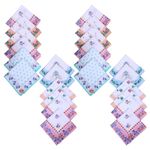 Kuber Industries Handkerchiefs | Soft Cotton Hankies for Woman | Hankies for Girls | White Border Ladies Hanky | Skin Care Hanky for Girls | Set of 24 | Multi