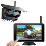 eRapta Magnetic Solar Wireless Backup Camera: HD1080P 5” Touchscreen Portable with DVR, BSD, 1-Min Install-Free IR Night Vision Hitch Backup Camera for Trailer/Truck/Small RV/Camper/Tractor