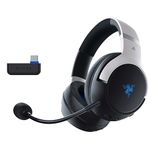 Razer Kaira Pro HyperSpeed - Wireless Multi-Platform Gaming Headset with Haptics for Playstation 5 (HyperSpeed Wireless, HyperSense Haptics, TriForce Titanium 50 mm Drivers) Black-White