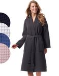 Morgenstern Bathrobe Women Luxury Soft Waffle Light Grey Size M