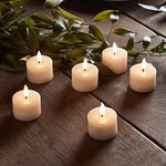 Lights4fun Set of 6 TruGlow® Battery LED Flameless Tea Light Candles Real Ivory Wax with Timer 4cm