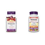 Webber Naturals Melatonin 5 mg Extra Strength Gummy, 90 Gummies, Cherry Pomegranate Flavour & Melatonin 10 mg Maximum Strength, 72 Quick Dissolve Tablets, For Sleep Support, Vegetarian