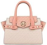 Michael Kors Carmen Medium Sherbert Multi Signature Leather Flap Satchel Handbag