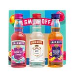 Smirnoff Vodka Gift Set - Flavoured Vodka, 3x 5cl Red Label No 21, Mango & Passionfruit, Raspberry Crush - Mini Alcohol Gift Set, Birthday - Vodka Gifts for Women and Men