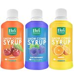 Snow Cone Syrup (8oz X 3), MADE IN CANADA| 3 Flavors Includes Blue Raspberry, Orange, and Cherry | Premium Quality Flavoring | Ideal for Snow Cones, Shaved Ice, and Beverages | Fun and Delicious for All Ages | By Elo's Premium