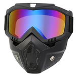 Dirt Bike ATV Goggles Motorcycle Gear Riding Motorcycle Face Mask Full Face Ski Goggles for Men Women Youth Protection Dust-Proof Anti-Slip Strap(M-colorfulLens)