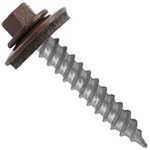 Metal Roofing Screw: (250) Brown 12 x 1-1/2" Hex ReGrip Sheet Metal Roof Screw. Sharp Point Metal to Wood siding Screws. 5/8" EPDM Washer.