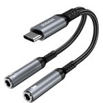 USB C Microphone Adapter, ZOOAUX Type C to 3.5mm Combo 3.5mm Hi Fi Audio & Mic Jack Splitter Compatible with Galaxy S23 S22 Note 20 Ultra,iPad Pro/Air, MacBook, Pixel 8 7 6 Pro and More