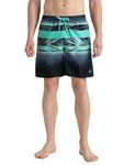 Speedo Men's 4 Way Comfort Stretch Essential Printed Watershorts with Side Pockets | 100% Recycled Polyester | Water Repellent | Internal Drawcord | Wide Waistband Swimming Trunks
