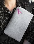 The Breast and Chest Buddy Mastectomy Pillow and Seatbelt Cushion for Mastectomy and Breast Reconstruction Sites Gray With Survivor Sticker