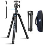 SIRUI Carbon Fiber Tripod with B-00K Panoramic Ball Head, 59.8” Compact Lightweight Travel Tripod AT-125, Quick Release Reverse Folding Legs, Reversible Center Column, Max Load 22lbs - Traveler X-I