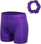 XFGIRLS Girls Sparkle Ballet Dance Tumbling Athletic Shorts Gymnastics Shorts for Girls Purple 6A