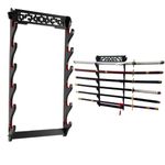 Sword Holder Katana Wall Mount - 6 Tier Samurai Sword Display Rack Wand Wakizashi Tanto Wall Hanger Sword Rack Sword Stand Display